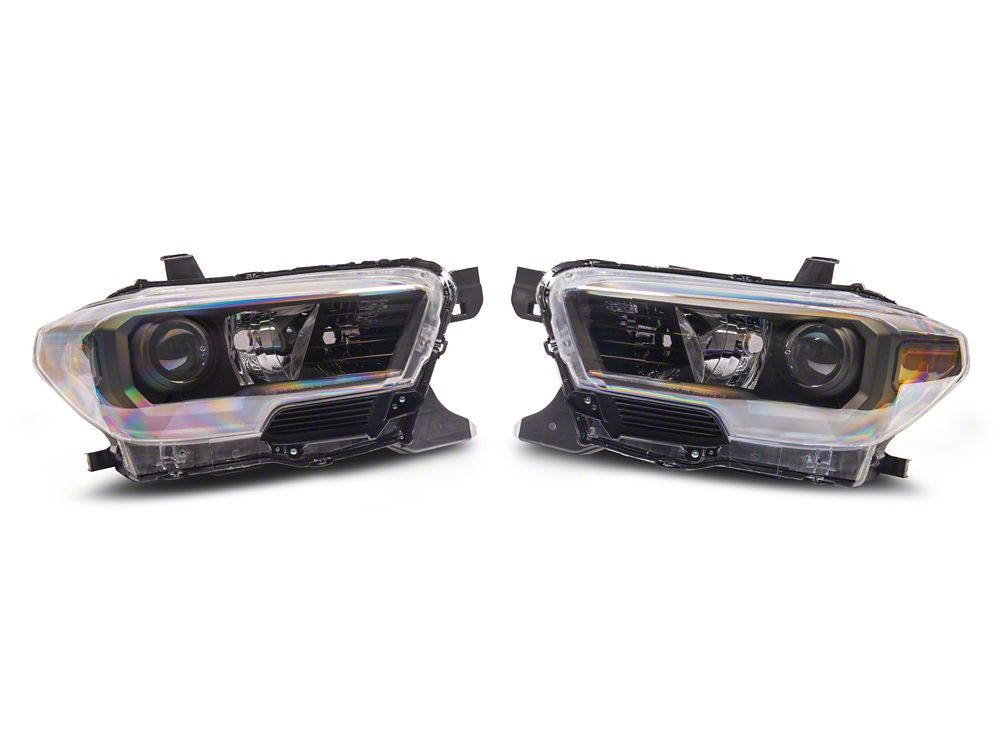 Raxiom Axial Series OE Replacement Headlights; Black Housing; Clear Lens (16-23 Tacoma w/o Factory LED DRL)
