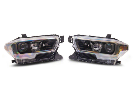 Raxiom Axial Series OE Replacement Headlights; Black Housing; Clear Lens (16-23 Tacoma w/o Factory LED DRL)