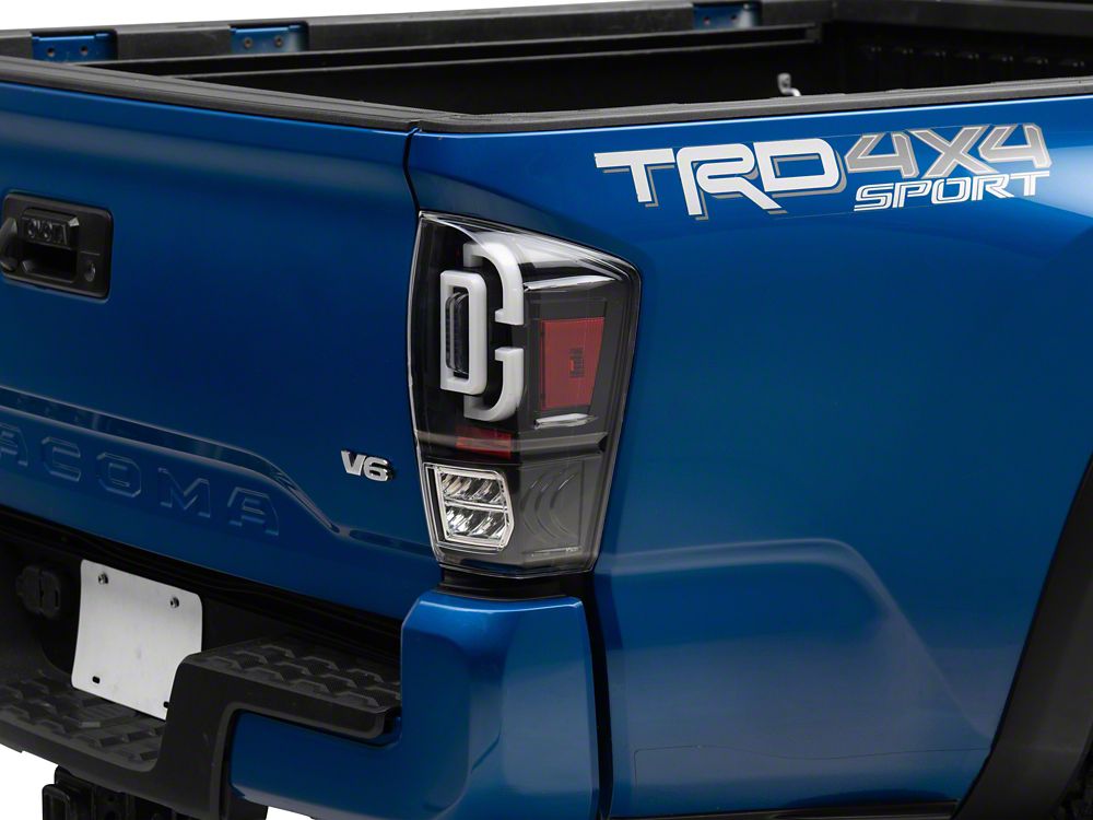 Raxiom XW Series Sequential LED Tail Lights; Black Housing; Clear Lens (16-23 Tacoma)