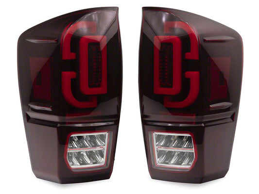 Raxiom XW Series Sequential LED Tail Lights; Black Housing, Red Lens (16-23 Tacoma)