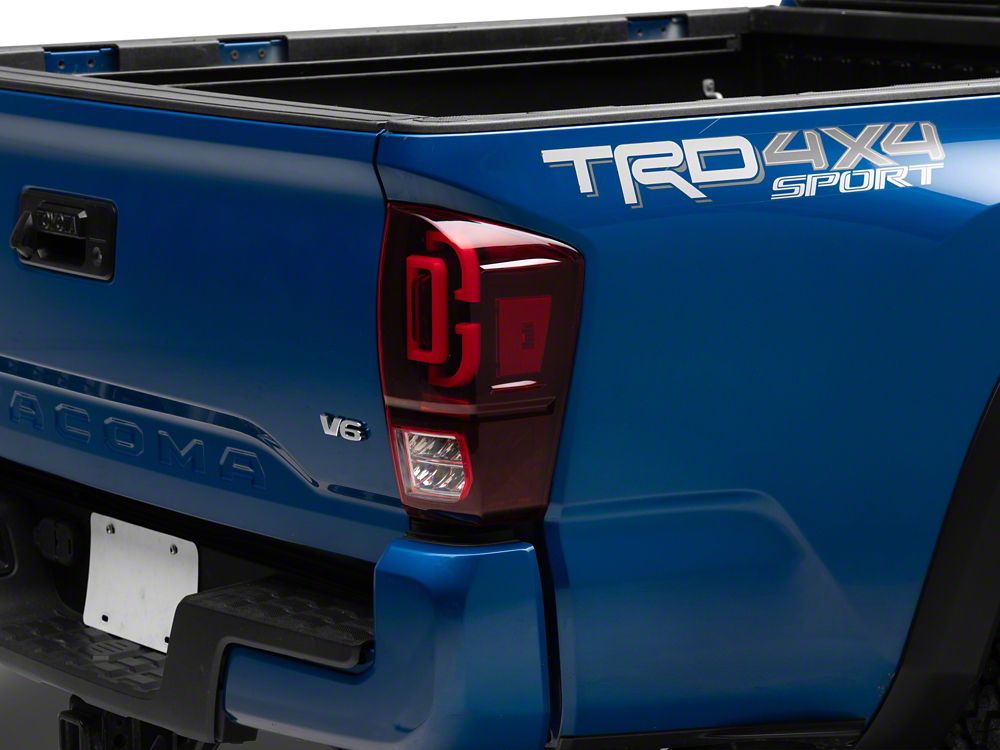 Raxiom XW Series Sequential LED Tail Lights; Black Housing, Red Lens (16-23 Tacoma)