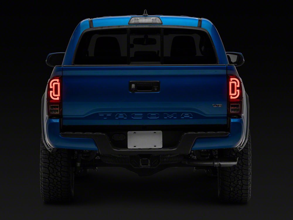 Raxiom XW Series Sequential LED Tail Lights; Black Housing, Red Lens (16-23 Tacoma)