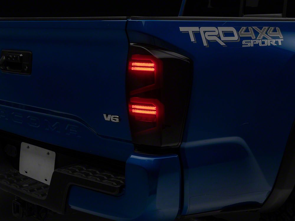 Raxiom ST LED Tail Lights; Black Housing; Smoked Lens (16-23 Tacoma)