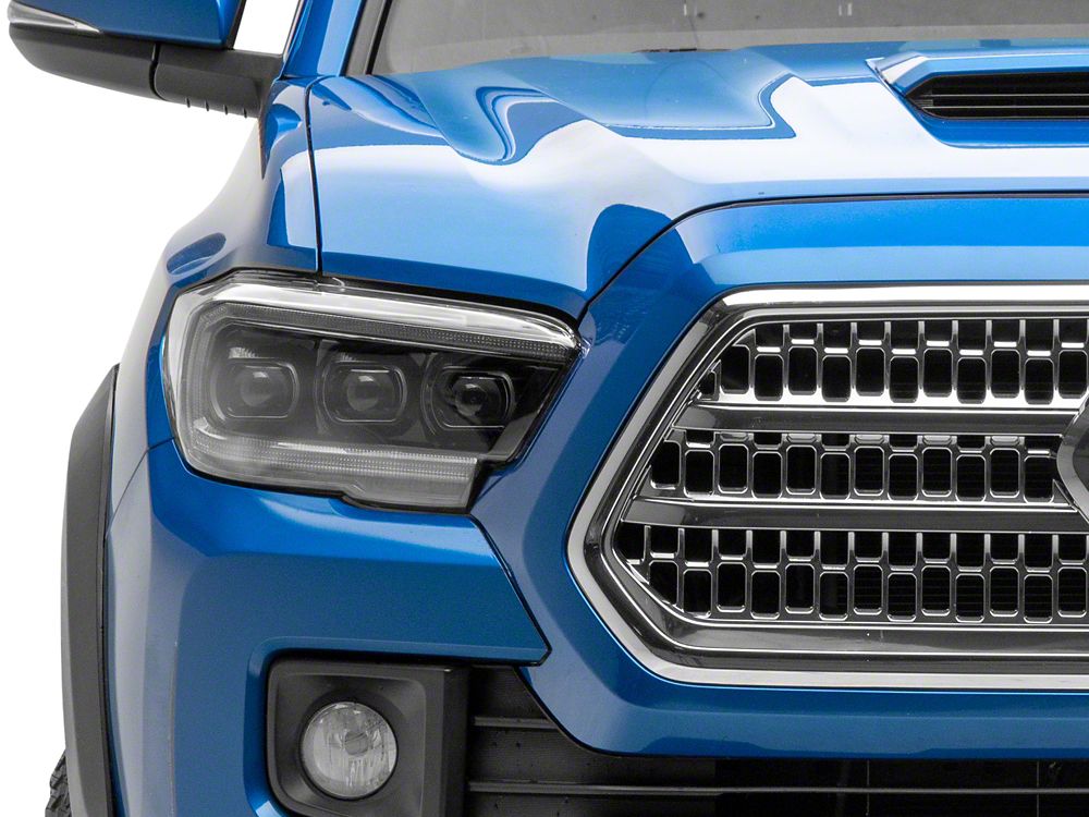 Raxiom CXR Series V2 LED Projector Headlights; Black Housing; Clear Lens (16-23 Tacoma w/ Factory Halogen DRL)