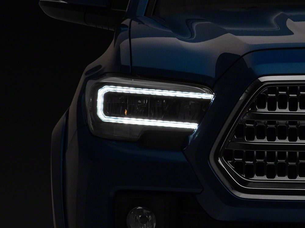 Raxiom LED Headlights; Black Housing; Clear Lens (16-23 Tacoma w/ Factory Halogen DRL)
