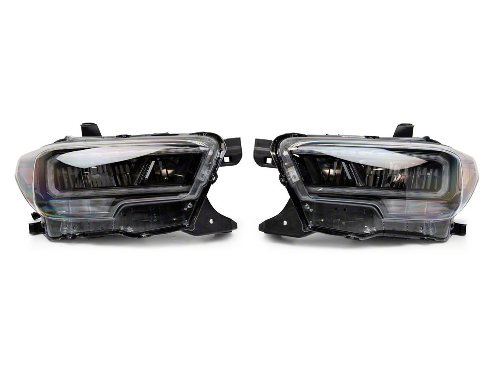 Raxiom LED Headlights; Black Housing; Clear Lens (16-23 Tacoma w/ Factory Halogen DRL)