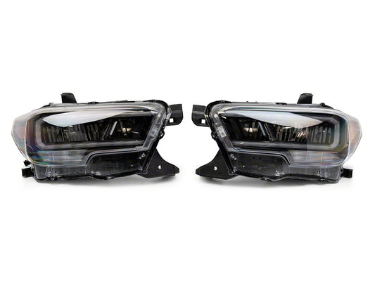 Raxiom LED Headlights; Black Housing; Clear Lens (16-23 Tacoma w/ Factory Halogen DRL)