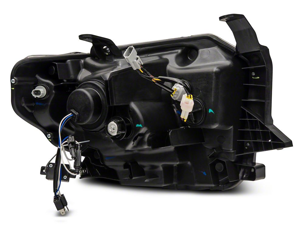 Raxiom Axial Series Projector Headlights with Sequential LED Bar; Black Housing; Clear Lens (14-21 Tundra w/ Factory Halogen Headlights)