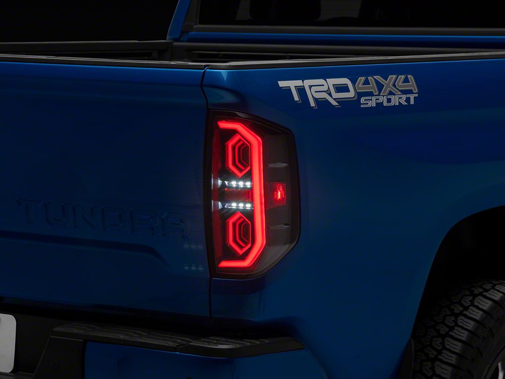 Raxiom LED Ring Tail Lights; Black Housing; Clear Lens (14-21 Tundra)