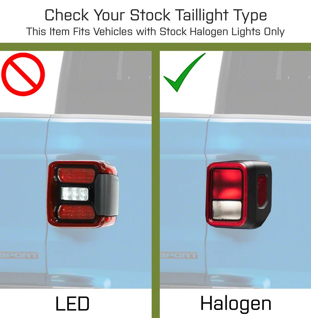 Raxiom Low Profile LED Tail Lights; Black Housing; Smoked Lens (20-25 Jeep Gladiator JT w/ Factory Halogen Tail Lights & w/o Blind Spot Detection))