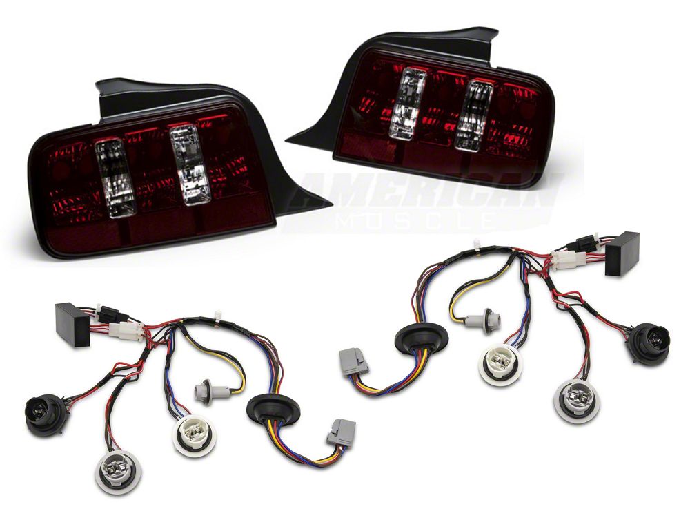 Raxiom Coyote Tail Lights and Sequential Tail Light Kit; Smoked (05-09 Mustang)