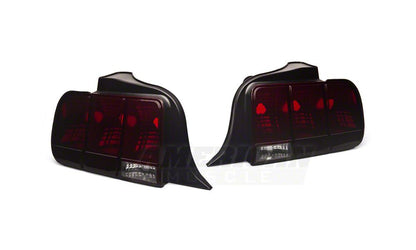 Raxiom Tail Lights and Sequential Tail Light Kit; Black Housing; Smoked Lens (05-09 Mustang)