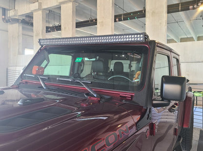 Raxiom 52-Inch Dual Row LED Light Bar with Windshield Mounting Brackets (20-25 Jeep Gladiator JT, Excluding Mojave)