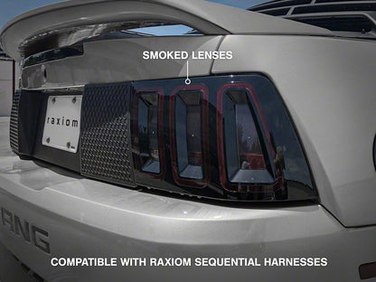 Raxiom Icon LED Tail Lights; Black Housing; Smoked Lens (99-04 Mustang, Excluding 99-01 Cobra)