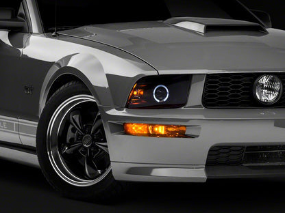 Raxiom 2010 Style LED Halo Headlights; Black Housing; Clear Lens (05-09 Mustang w/ Factory Halogen Headlights, Excluding GT500)
