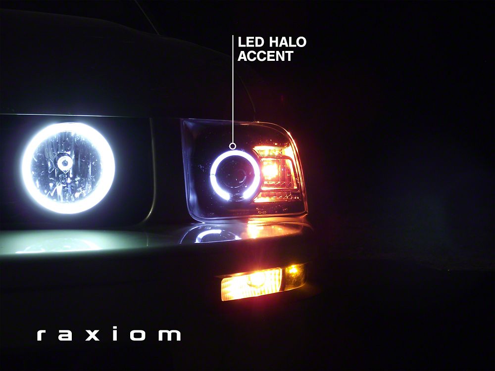 Raxiom 2010 Style LED Halo Headlights; Black Housing; Clear Lens (05-09 Mustang w/ Factory Halogen Headlights, Excluding GT500)