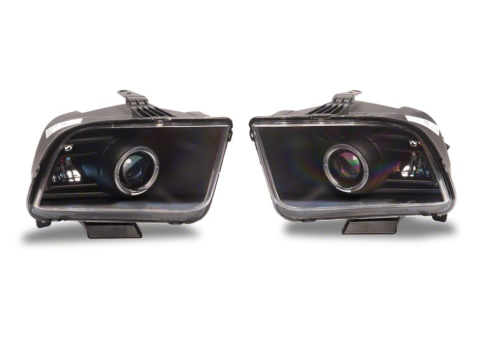 Raxiom 2010 Style LED Halo Headlights; Black Housing; Clear Lens (05-09 Mustang w/ Factory Halogen Headlights, Excluding GT500)
