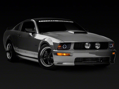 Raxiom 2010 Style LED Halo Headlights; Black Housing; Clear Lens (05-09 Mustang w/ Factory Halogen Headlights, Excluding GT500)