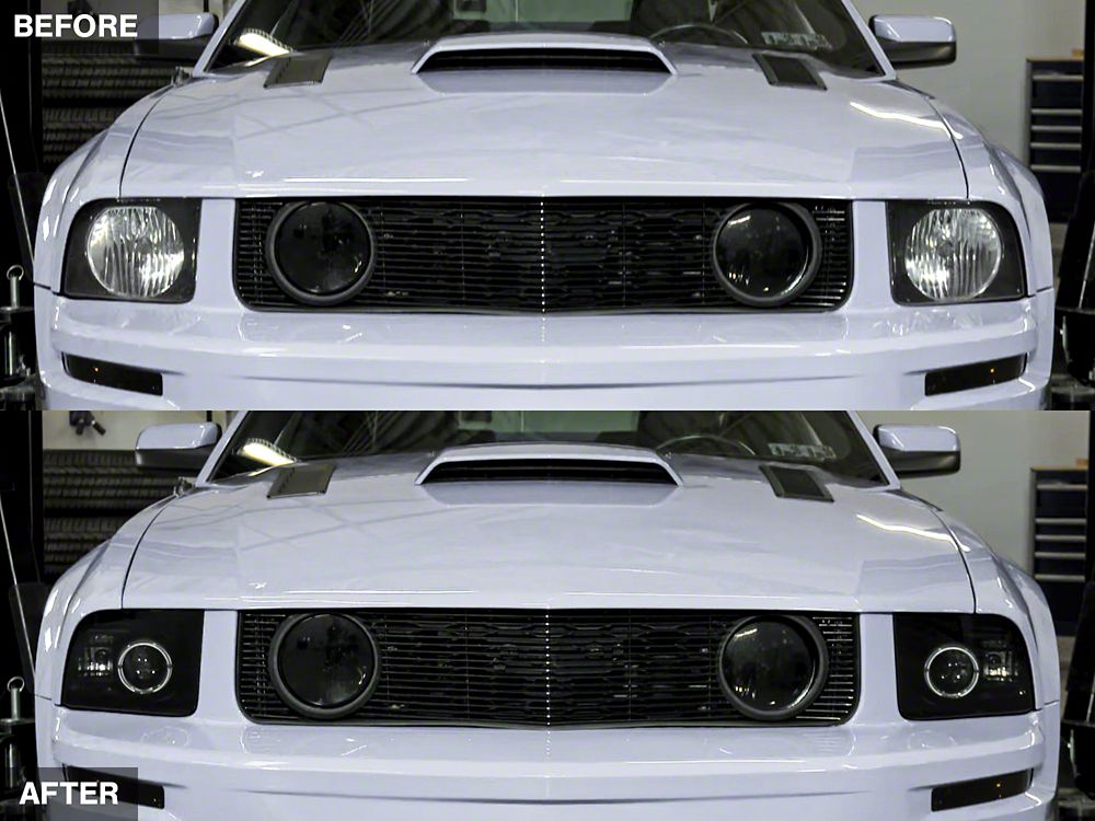 Raxiom 2010 Style LED Halo Headlights; Black Housing; Clear Lens (05-09 Mustang w/ Factory Halogen Headlights, Excluding GT500)