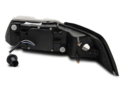 Raxiom Dual LED Halo Projector Headlights; Black Housing; Clear Lens (99-04 Mustang)