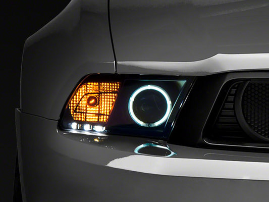 Raxiom CCFL Halo Projector Headlights; Black Housing; Clear Lens (10-12 Mustang w/ Factory Halogen Headlights)