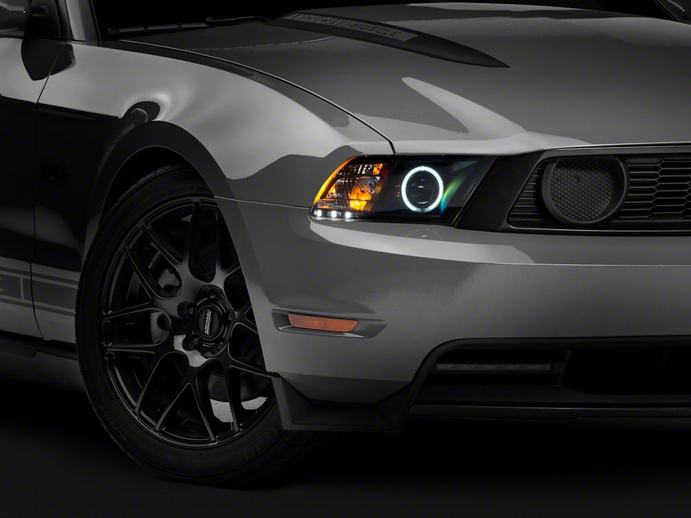 Raxiom CCFL Halo Projector Headlights; Black Housing; Clear Lens (10-12 Mustang w/ Factory Halogen Headlights)