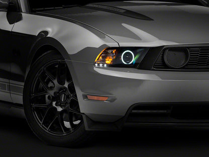 Raxiom CCFL Halo Projector Headlights; Black Housing; Clear Lens (10-12 Mustang w/ Factory Halogen Headlights)