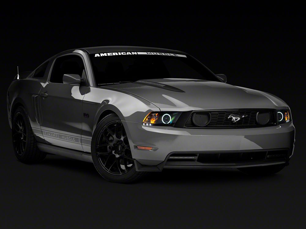 Raxiom CCFL Halo Projector Headlights; Black Housing; Clear Lens (10-12 Mustang w/ Factory Halogen Headlights)