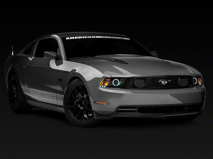 Raxiom CCFL Halo Projector Headlights; Black Housing; Clear Lens (10-12 Mustang w/ Factory Halogen Headlights)