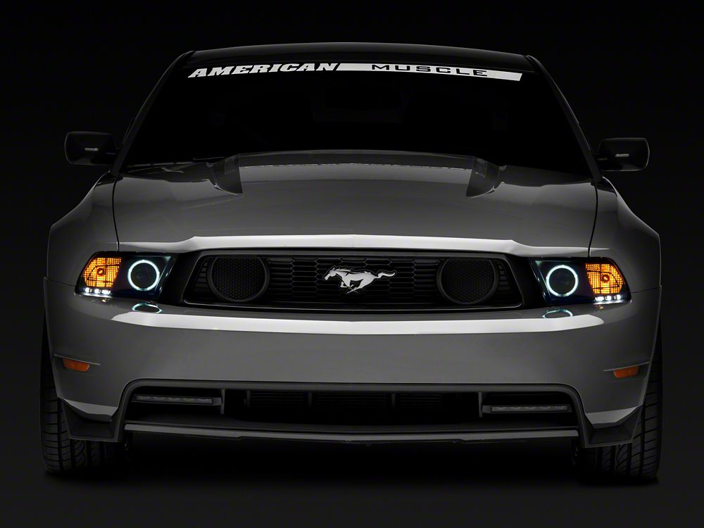 Raxiom CCFL Halo Projector Headlights; Black Housing; Clear Lens (10-12 Mustang w/ Factory Halogen Headlights)