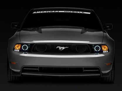 Raxiom CCFL Halo Projector Headlights; Black Housing; Clear Lens (10-12 Mustang w/ Factory Halogen Headlights)