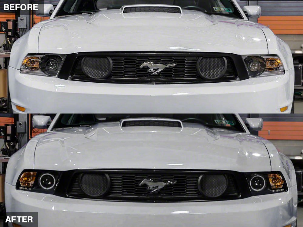 Raxiom CCFL Halo Projector Headlights; Black Housing; Clear Lens (10-12 Mustang w/ Factory Halogen Headlights)