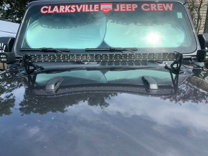 Raxiom Axial Series 30-Inch Single Row LED Light Bar with Hood Mounting Brackets (18-25 Jeep Wrangler JL)