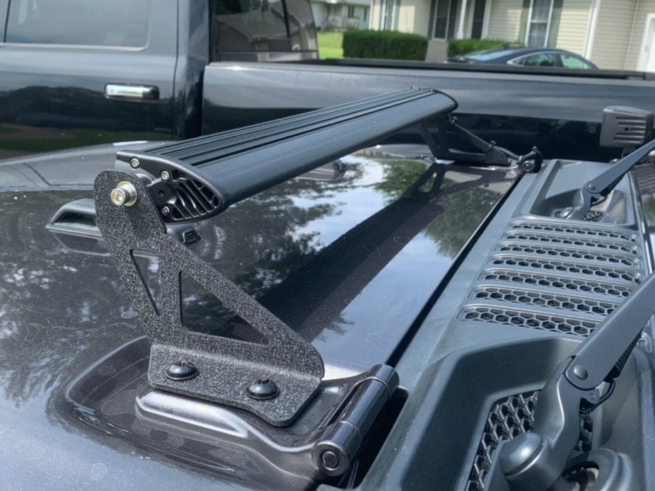 Raxiom Axial Series 30-Inch Single Row LED Light Bar with Hood Mounting Brackets (18-25 Jeep Wrangler JL)