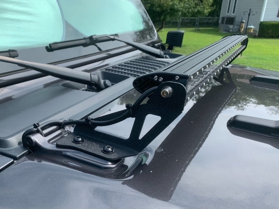 Raxiom Axial Series 30-Inch Single Row LED Light Bar with Hood Mounting Brackets (18-25 Jeep Wrangler JL)