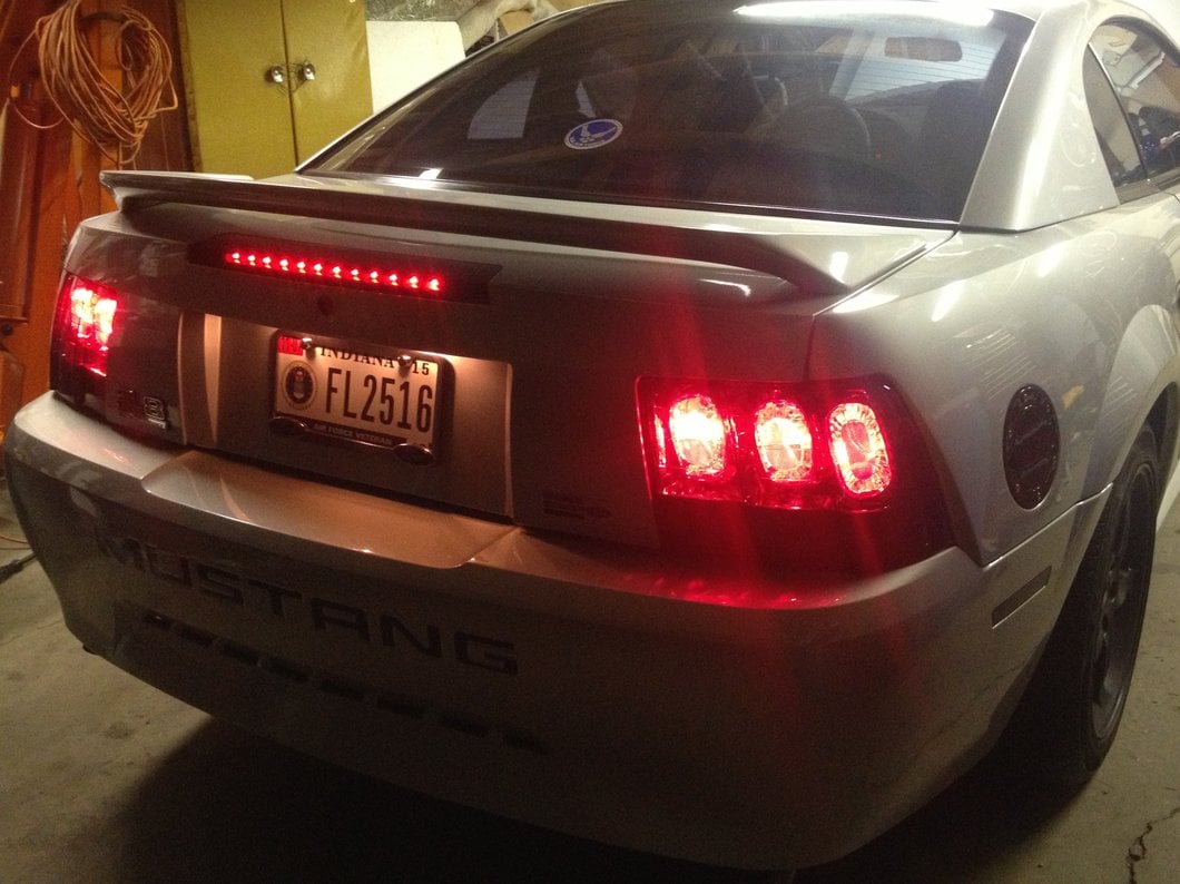 Raxiom Axial Series Altezza Style Tail Lights; Black Housing; Smoked Lens (99-04 Mustang, Excluding 99-01 Cobra)
