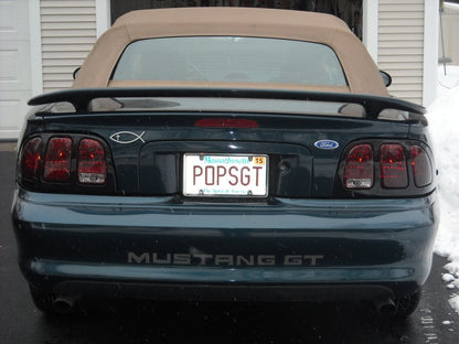 Raxiom Tail Lights and Sequential Tail Light Kit; Black Housing; Smoked Lens (94-98 Mustang)