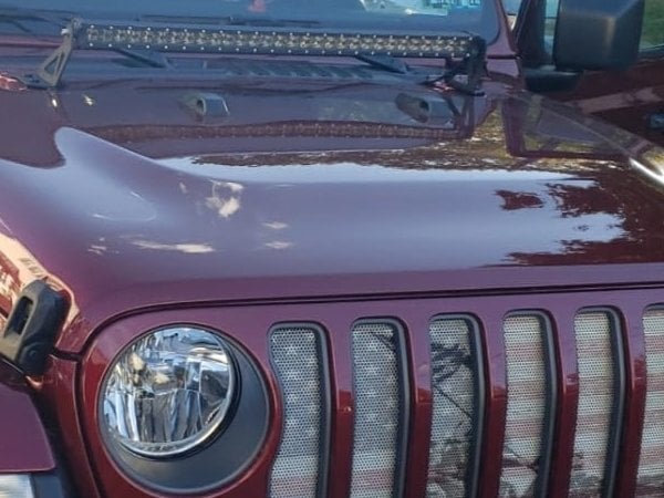Raxiom Axial Series 30-Inch Single Row LED Light Bar with Hood Mounting Brackets (18-25 Jeep Wrangler JL)