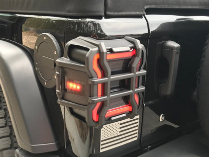 Raxiom LED Tail Lights; Black Housing; Smoked Lens (18-25 Jeep Wrangler JL w/ Factory Halogen Tail Lights & w/o Blind Spot Detection)
