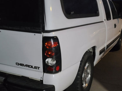 Raxiom Axial Series Tail Lights; Black Housing; Red/Clear Lens (99-02 Silverado 1500 Fleetside)