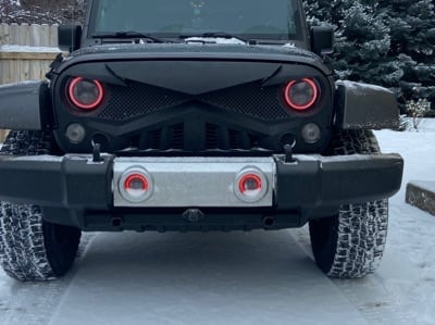 Raxiom Axial Series 4-Inch LED Fog Lights with RGB Halo (07-18 Jeep Wrangler JK)
