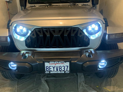 Raxiom Axial Series 7-Inch LED Daymaker Headlights with Headlight Adapter; Black Housing; Clear Lens (18-25 Jeep Wrangler JL)