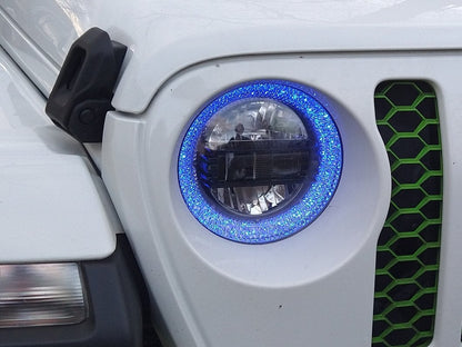 Raxiom Axial Series 9-Inch LED Headlights with RGB Halo; Black Housing; Clear Lens (20-25 Jeep Gladiator JT)