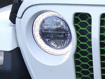 Raxiom Axial Series 9-Inch LED Headlights with RGB Halo; Black Housing; Clear Lens (20-25 Jeep Gladiator JT)