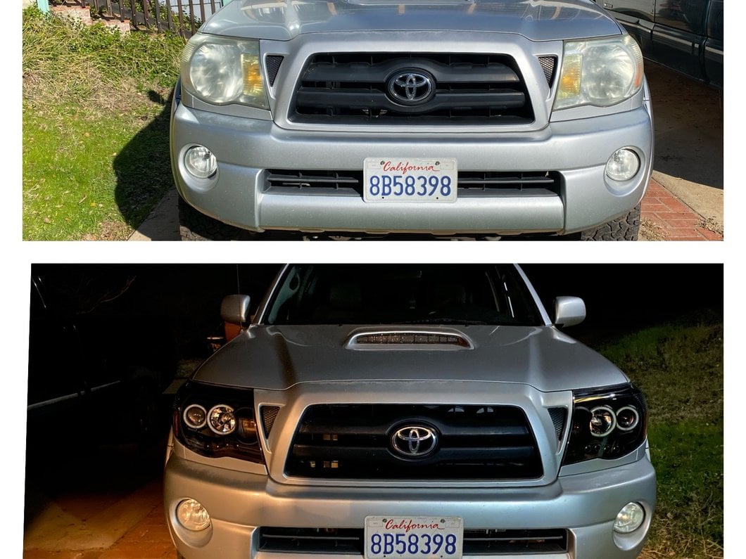 Raxiom Super White LED Halo Projector Headlights; Black Housing; Clear Lens (05-09 Tacoma)