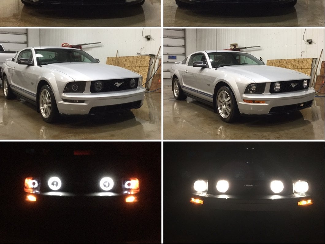 Raxiom 2010 Style LED Halo Headlights; Black Housing; Clear Lens (05-09 Mustang w/ Factory Halogen Headlights, Excluding GT500)