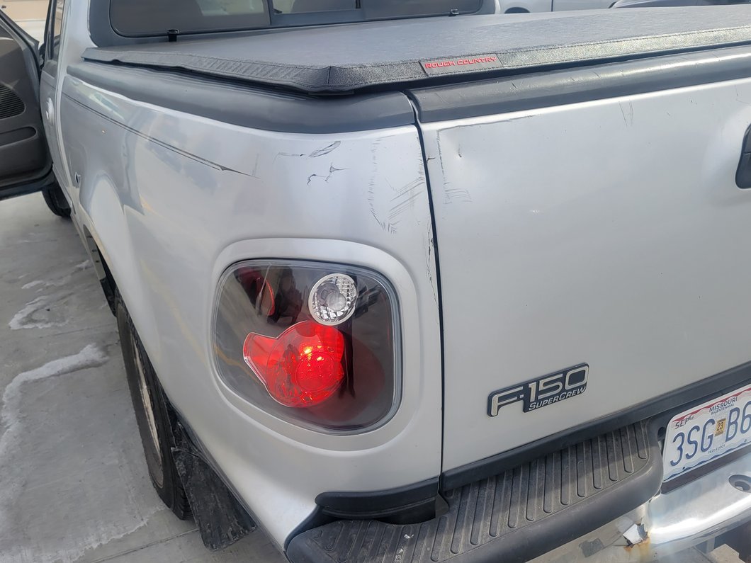 Raxiom Axial Series Version 2 Tail Lights; Black Housing; Red/Clear Lens (97-00 F-150 Flareside)