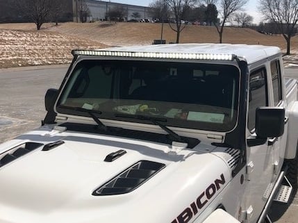 Raxiom 52-Inch Slim Dual Row LED Light Bar with Windshield Mounting Brackets (20-25 Jeep Gladiator JT)