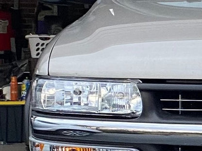 Raxiom Axial Series Euro Headlights; Chrome Housing; Clear Lens (99-02 Silverado 1500)