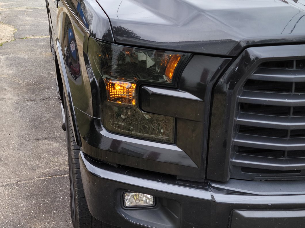 Raxiom Axial Series OEM Style Replacement Headlights; Chrome Housing; Smoked Lens (15-17 F-150 w/ Factory Halogen Headlights)